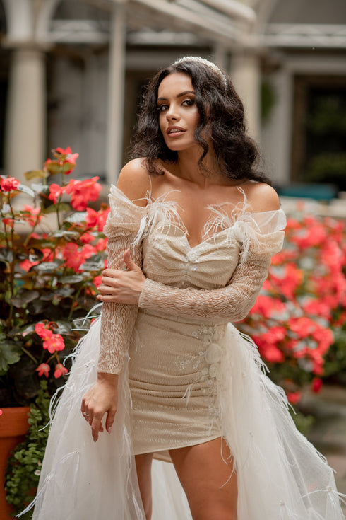 Mini bridal dress glitter